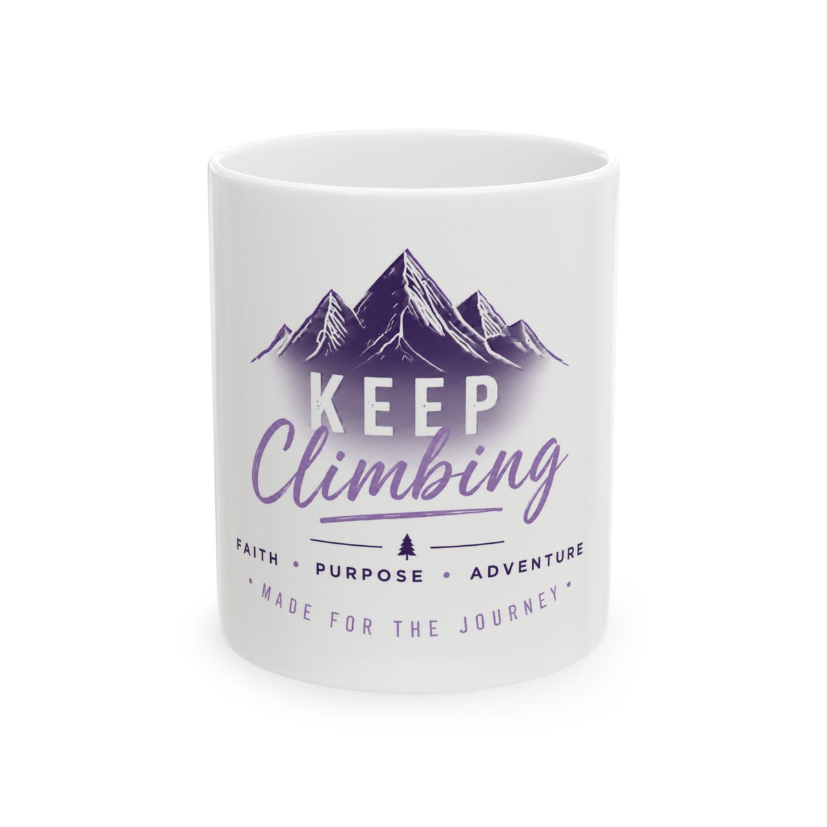 Keep Climbing Ceramic Mug — Inspirational Mountain Coffee Cup (11oz & 15oz)